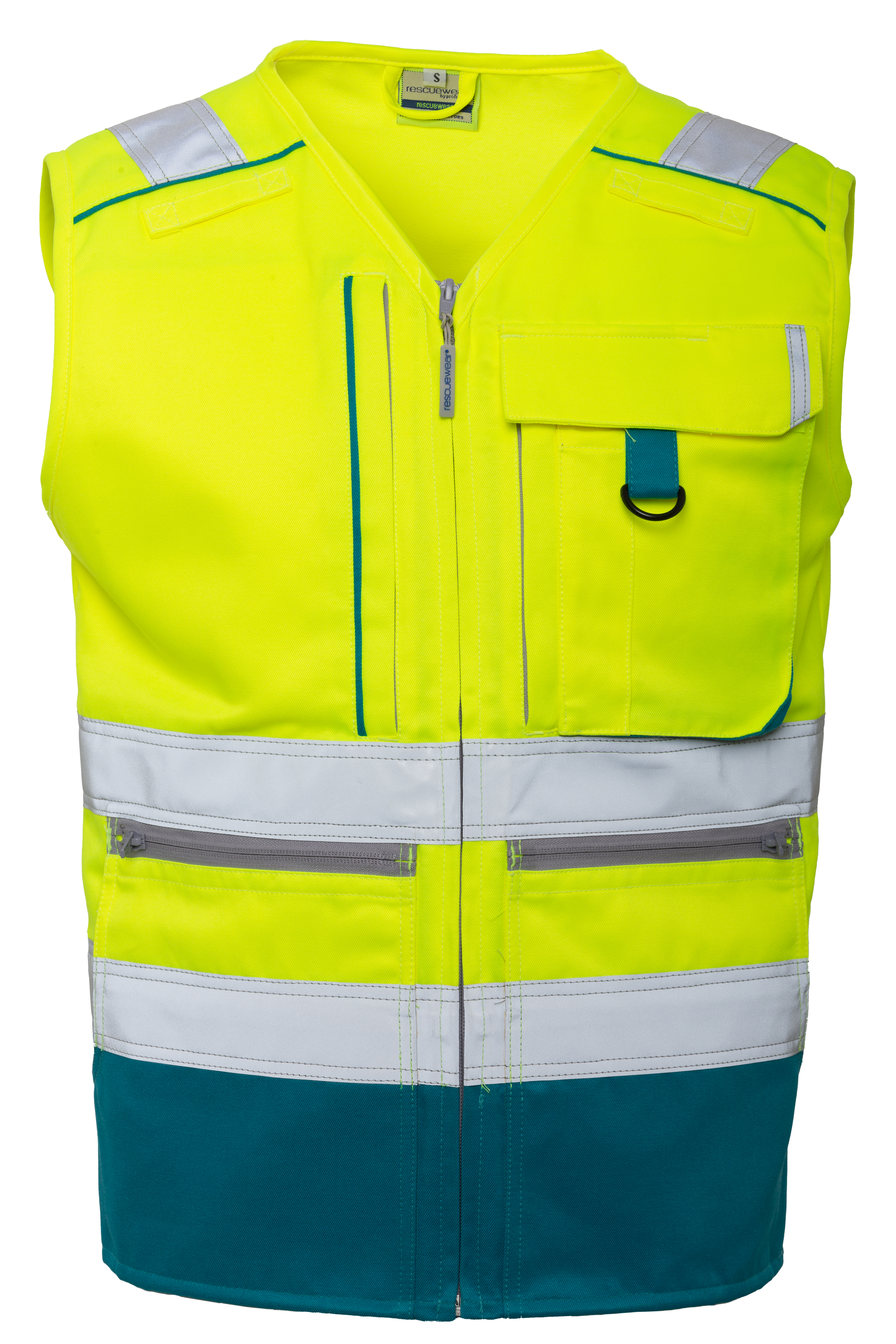 Rescuewear Sommerweste 33659 Dynamic HiVis Klasse 1 Enamelblau / Neon Gelb