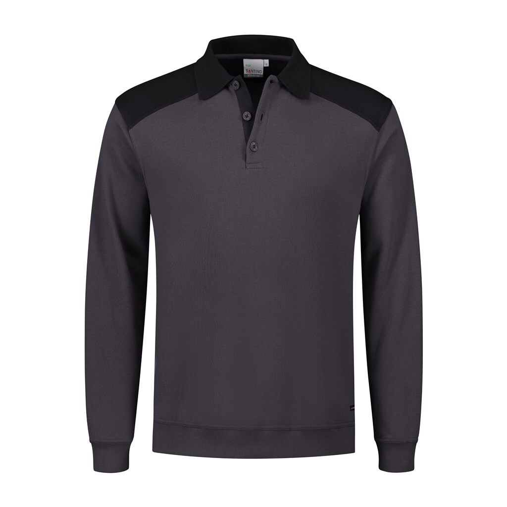 Santino Polosweater Tesla - Graphite / Black - 2 Color-Line