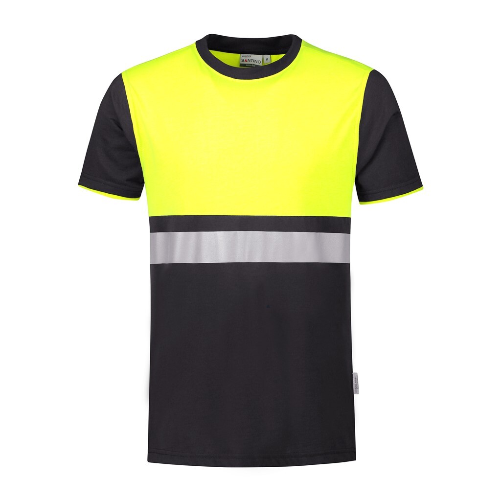 Santino T-shirt Hannover - Graphite / Fluor Yellow - HiVis-Line