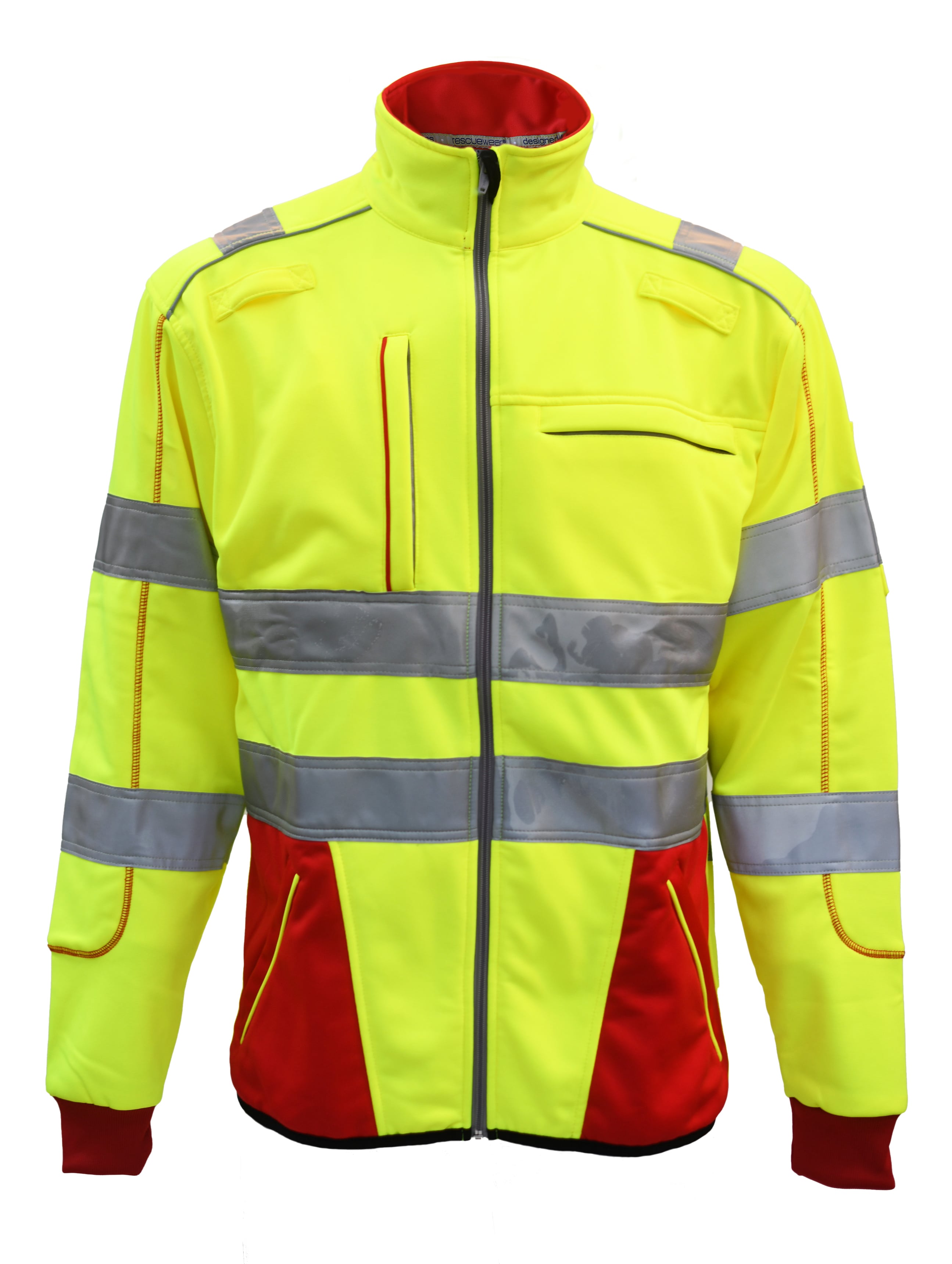 Rescuewear Sweatjacke 33359 Dynamic HiVis Klasse 3 Rot / Neon Gelb