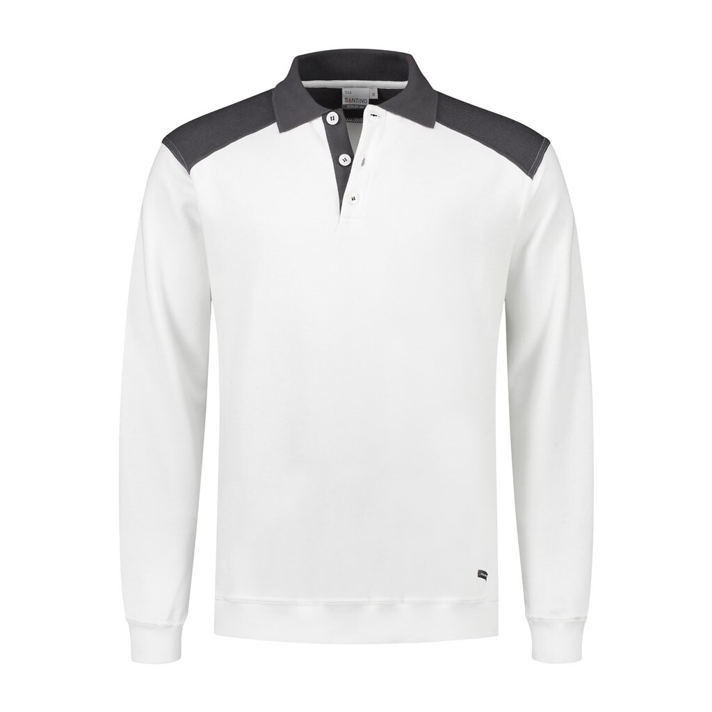 Santino Polosweater Tesla - White / Graphite - 2 Color-Line
