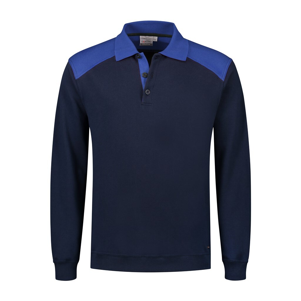 Santino Polosweater Tesla - Real Navy / Royal Blue - 2 Color-Line