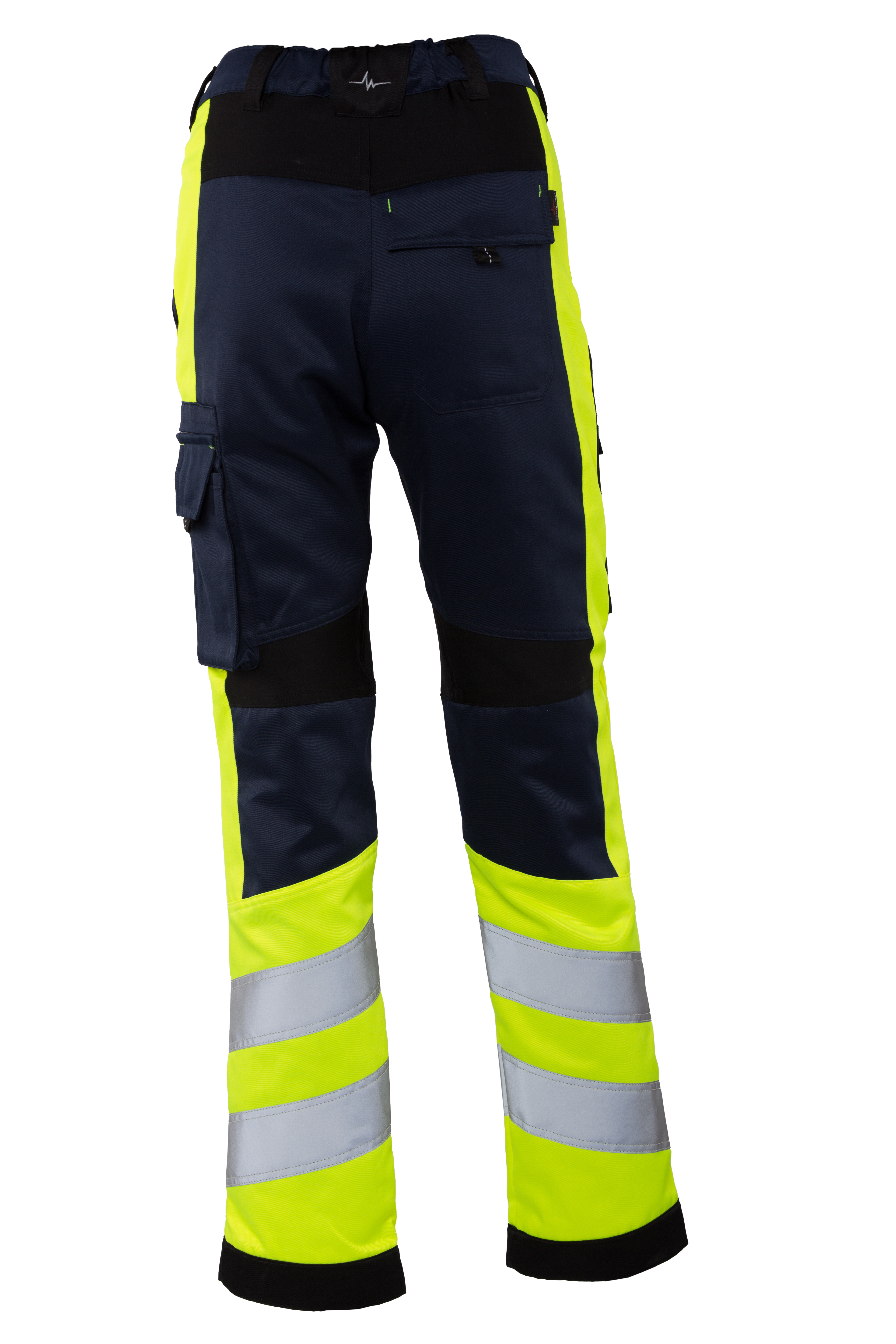 Rescuewear Damen Hose 33416V2SWLAD Stretch HiVis Klasse 1 Marineblau / Schwarz / Neon Gelb