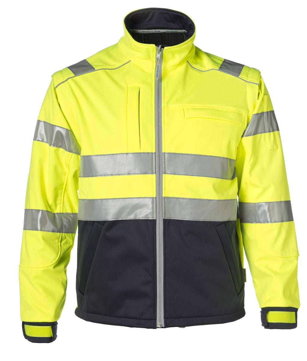 Rescuewear Softshelljacke 33751 HiVis Klasse 3 Marineblau / Neon Gelb