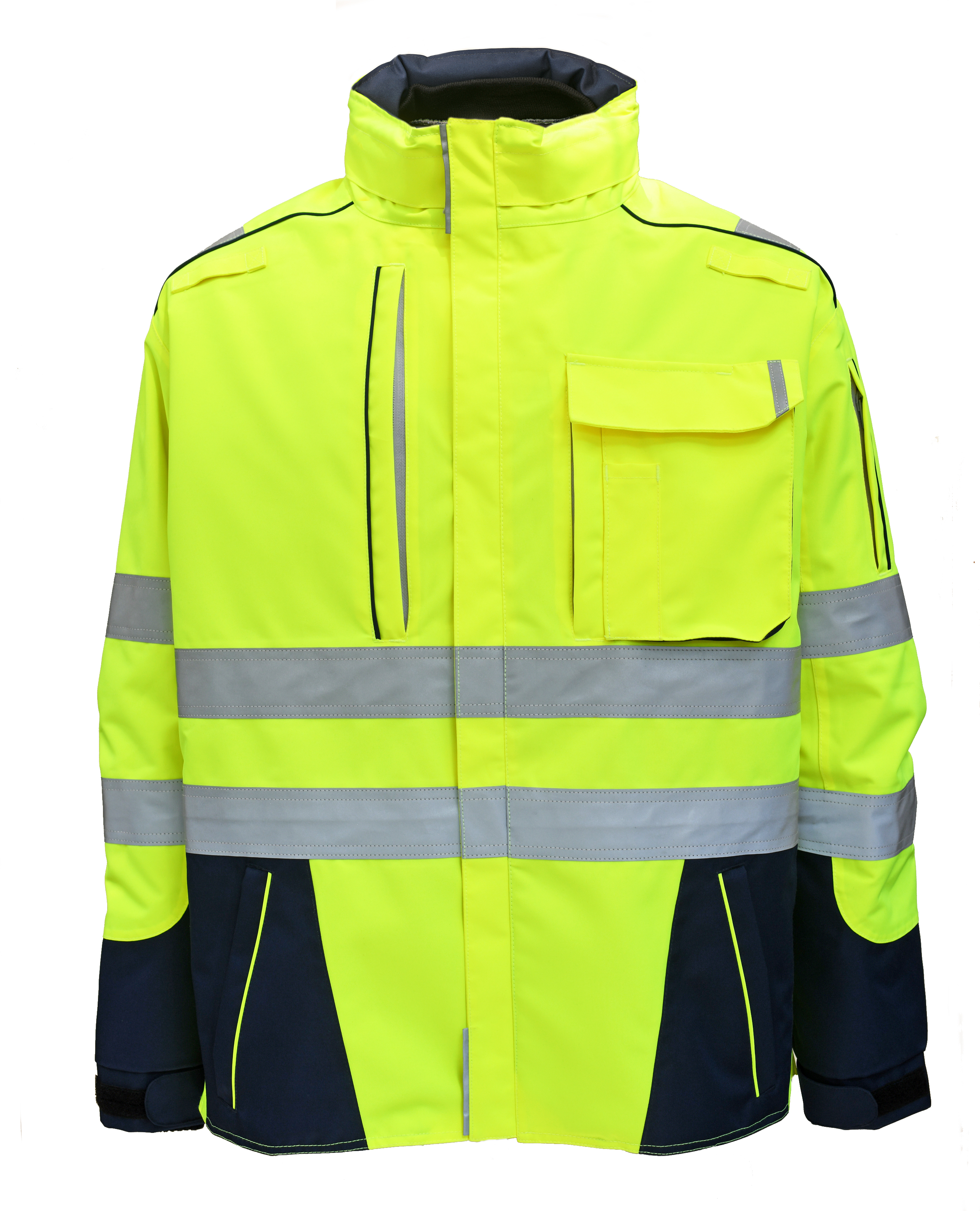Rescuewear Midi-Parker 33858 Dynamic HiVis Klasse 3 Marineblau / Neon Gelb `W-Linie`