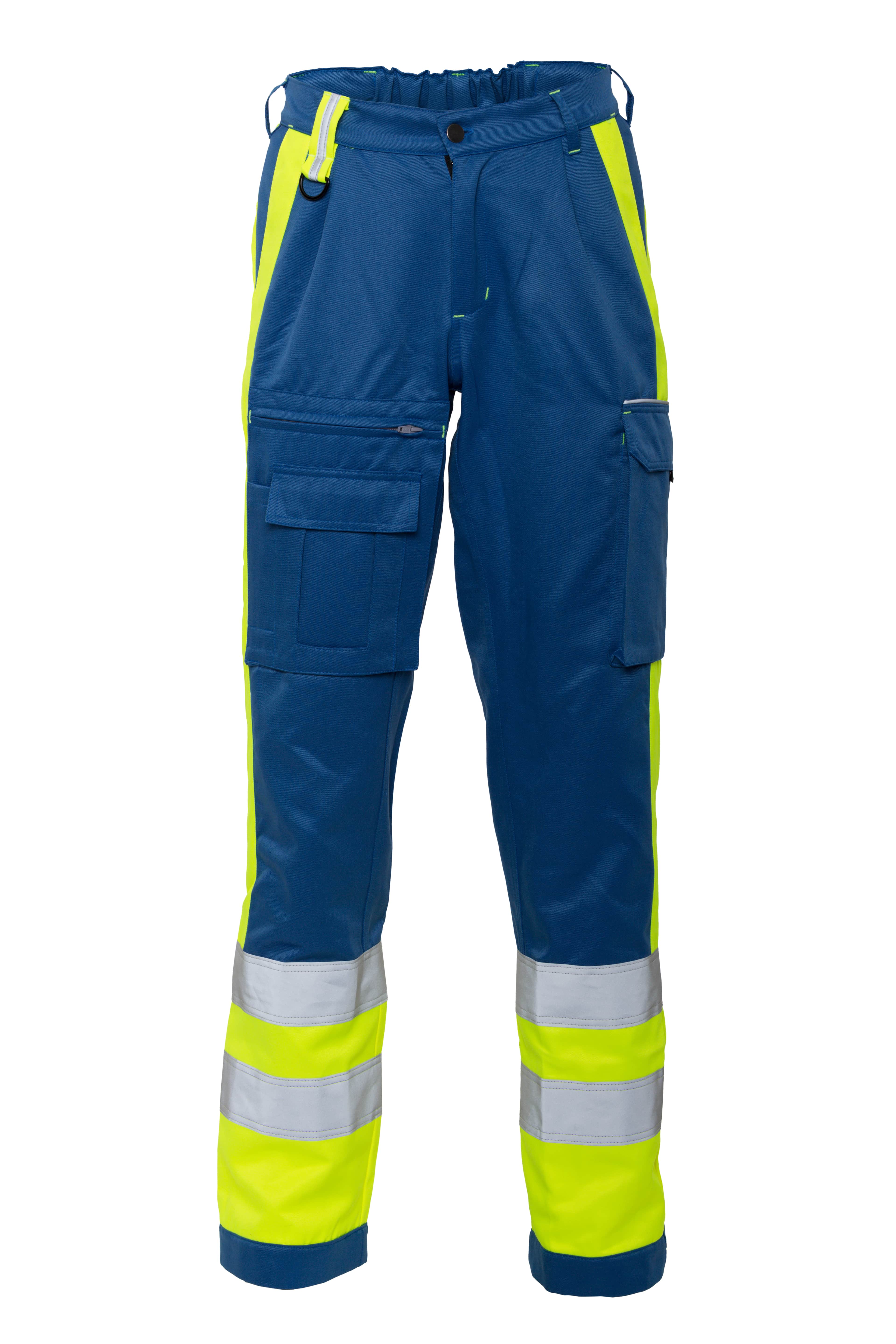Rescuewear Unisex Hose 33416V2 Dynamic HiVis Klasse 1 Kobaltblau / Neon Gelb