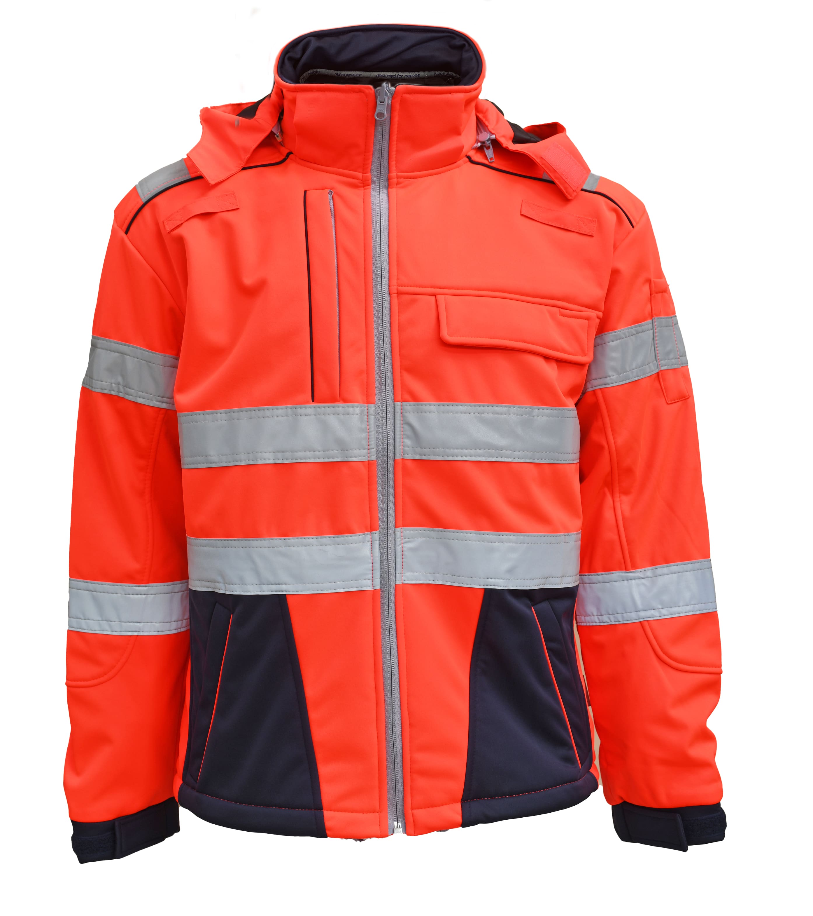 Rescuewear Softshelljacke 33759 Dynamic HiVis Klasse 3 Marineblau / Neon Rot
