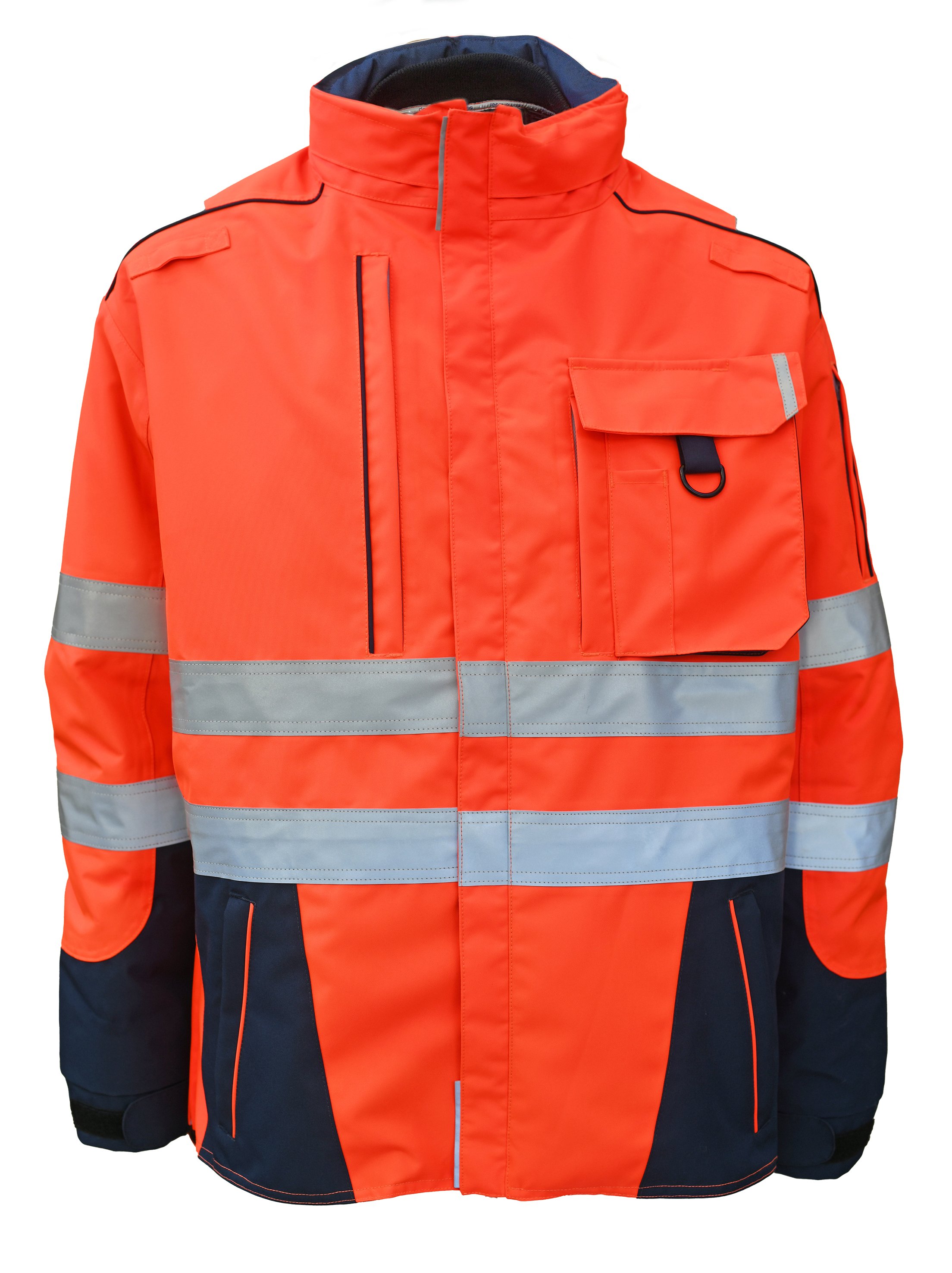 Rescuewear Midi-Parker 33858 Dynamic HiVis Klasse 3 Marineblau / Neon Rot `W-Linie`
