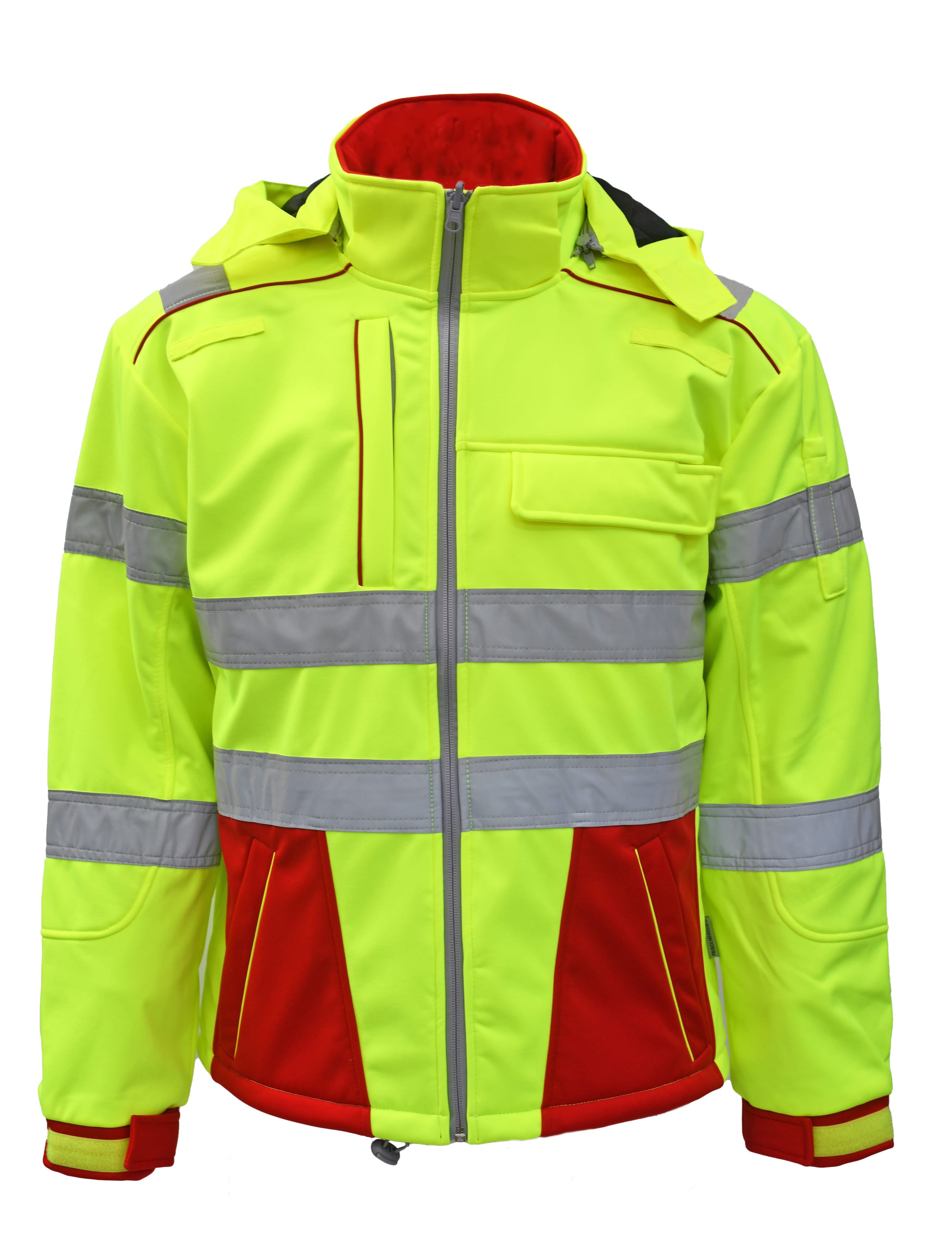 Rescuewear Softshelljacke 33759 Dynamic HiVis Klasse 3 Rot / Neon Gelb