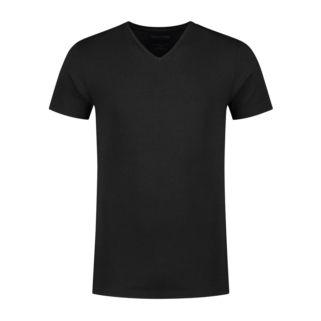 Santino T-shirt Jonaz V-neck - Black - Eco-Line