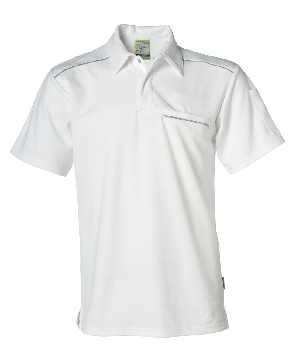 Rescuewear Poloshirt 33203 mit Brusttasche, kurze Ärmel Natura Weiß